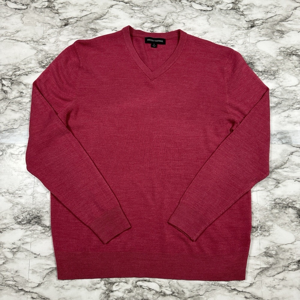 Tricots‎ St Raphael Sweater Mens L Hot Pink Sweatshirt Long Sleeve Pullover